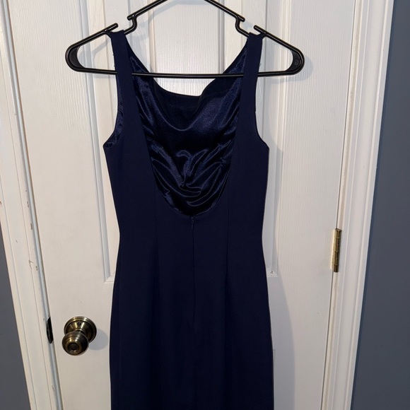 Sherri Hill Navy Backless Dress - Picture 1 of 3